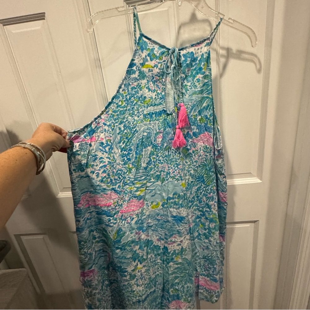Lilly Pulitzer XL Margot Sunshine City Gustavia Green Swing‎ Mini Dress NWOT - Picture 5 of 9